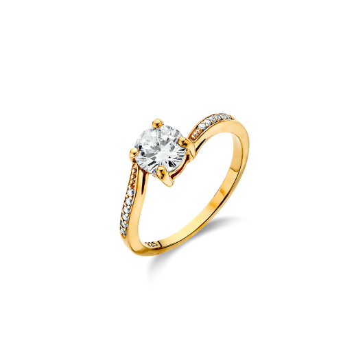 VOGUE 925 Ασήμι Μονόπετρο Δαχτυλίδι Επιχρυσωμένο με Ζιργκόν 2017545211.1