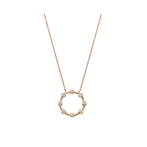 VOGUE Κολιέ 925 Ασήμι με Ζιργκόν Ροζ Επιχρυσωμένο 20175953402