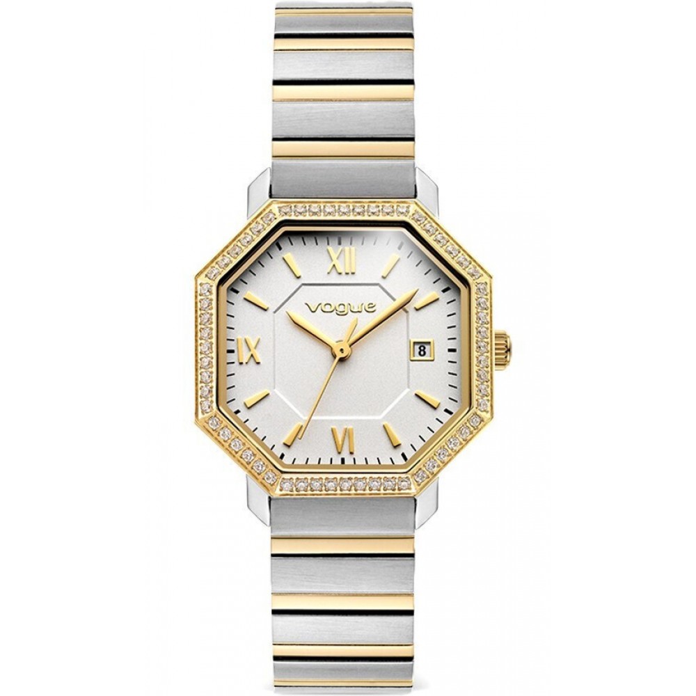 VOGUE Ines με Μπρασελέ Δύο Τόνων από Ανοξείδωτο Ατσάλι με Ζιργκόν 2020616861