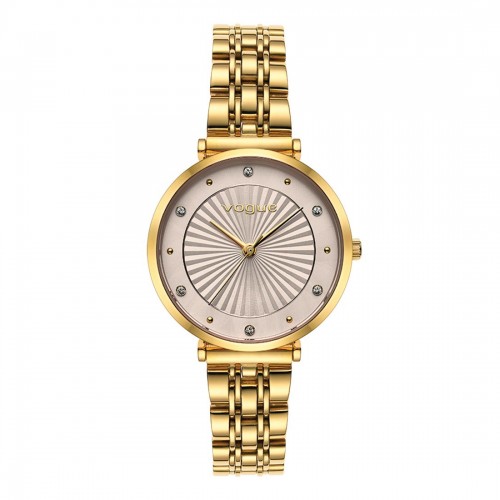 VOGUE Σειρά New Bliss Ρολόι με μπρασελέ από Χρυσό ανοξείδωτο ατσάλι και Ζιργκόν 2020815345