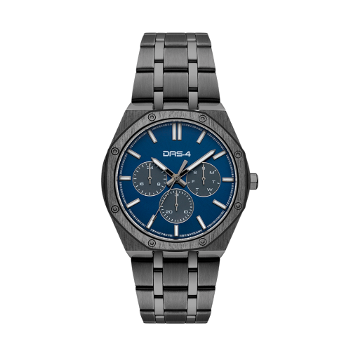 DAS.4 Αναλογικό Ρολόι με Μπρασελέ σε Ανθρακί χρώμα από Ανοξείδωτο Ατσάλι 2031350691