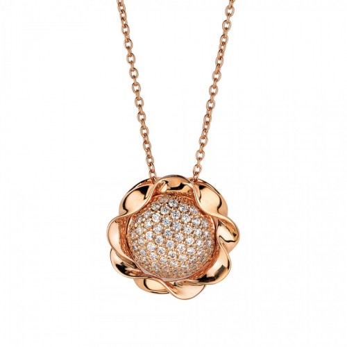 VOGUE Necklace Rose Garden Silver Rose Gold Tone Plated 206141.2