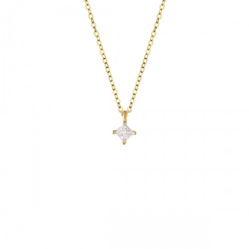 9Κ Χρυσό Κολιέ με Λευκό Ζιργκόν KL2069VR