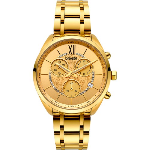 BREEZE Luxade Gold Stainless Steel Chronograph 212061.2 BREEZE Luxade Gold Stainless Steel Chronograph 212061.2