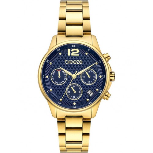 BREEZE Enigma Dual Time Gold Stainless Steel Bracelet 212431.3 BREEZE Enigma Dual Time Gold Stainless Steel Bracelet 212431.3