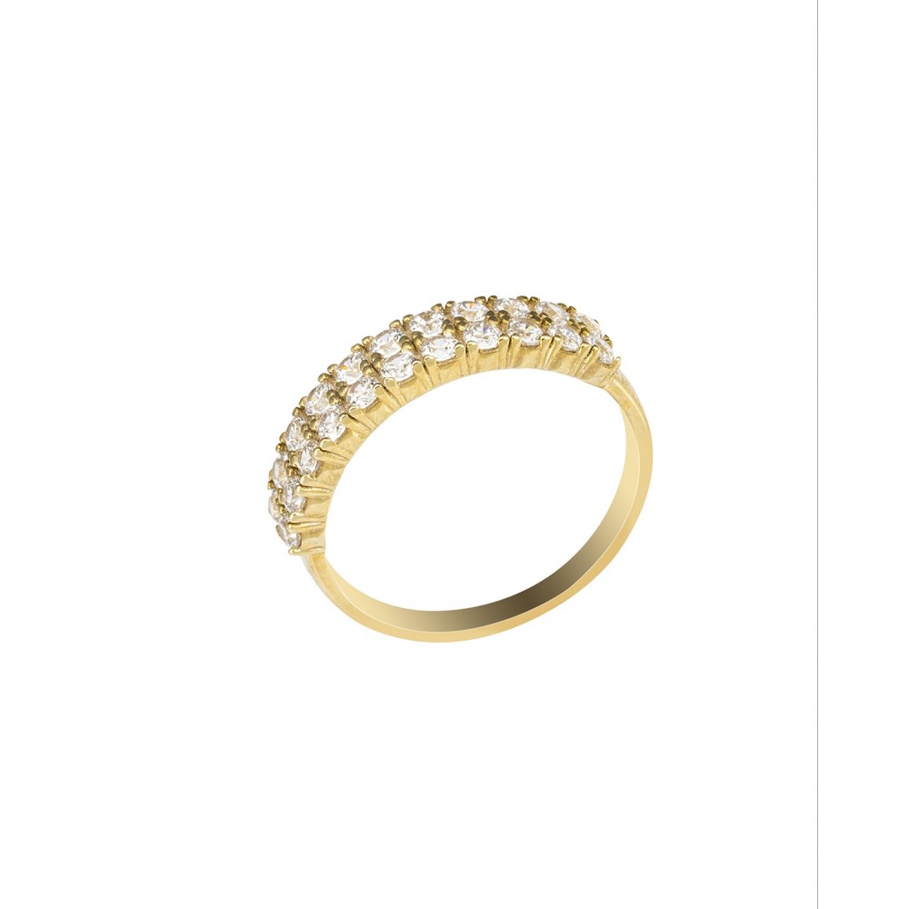 14K Χρυσό Δαχτυλίδι Σειρέ ,Μισόβερο με Ζιργκόν 025564F