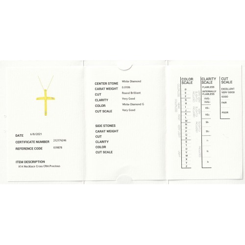 14K Χρυσός Σταυρός με Αλυσίδα & Διαμάντια ST39878F