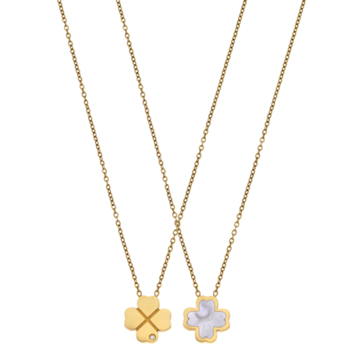 BREEZE Κολιέ ,Ατσάλι Επιχρυσωμένο με Φίλντισι 411008.1