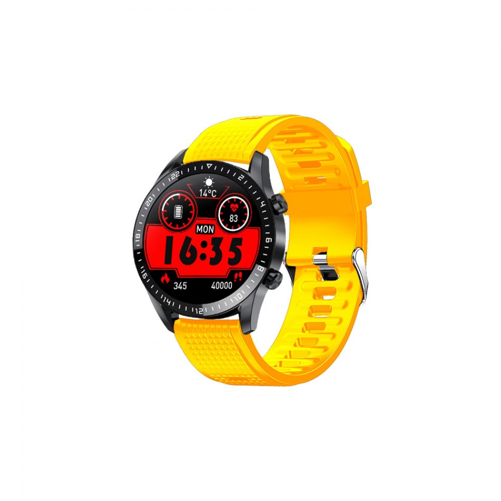 DAS.4 SL13 smartwatch μαύρη κάσα και κίτρινο χρώμα λουράκι σιλικόνης 50314