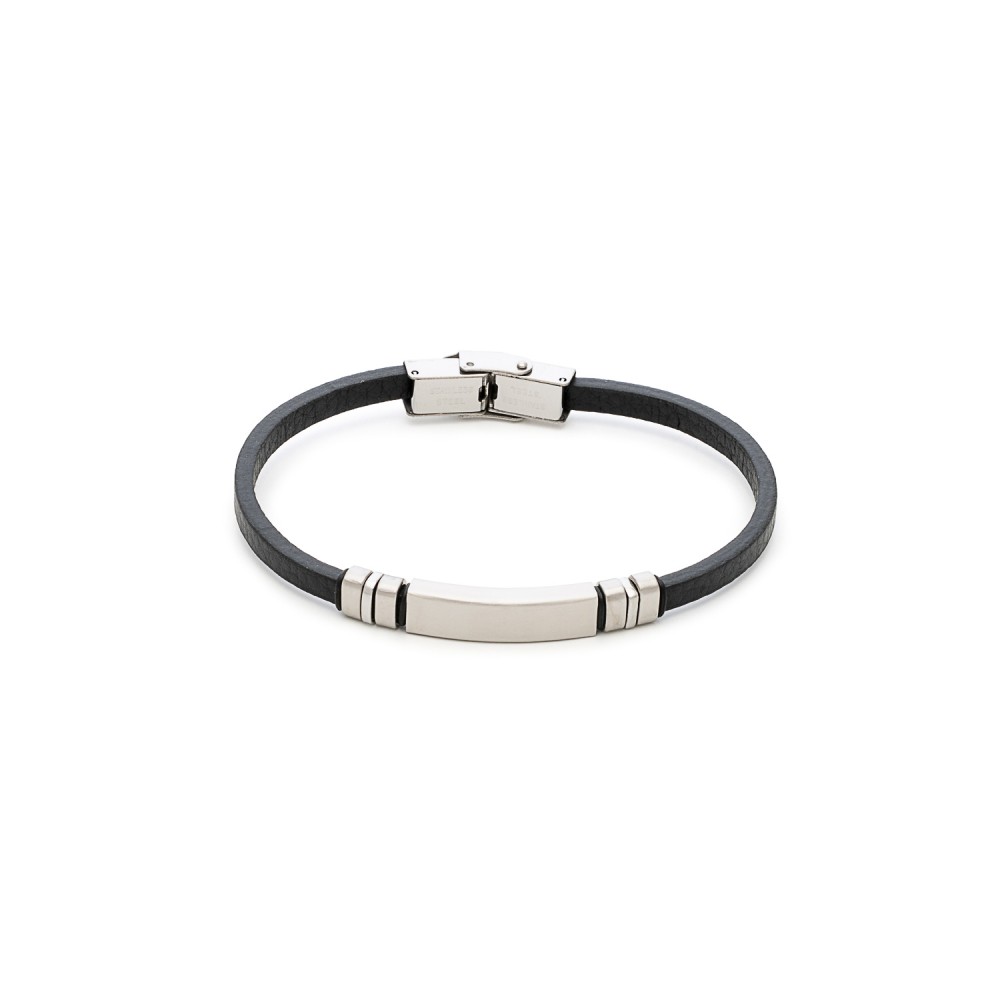 VISETTI Ατσάλινο Βραχιόλι με Δέρμα Ανδρικό 51C-BR318SB VISETTI Ατσάλινο Βραχιόλι με Δέρμα Ανδρικό 51C-BR318SB