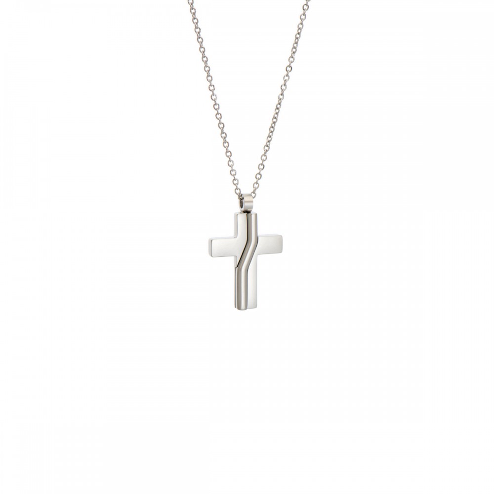 VISETTI Ατσάλινο Κολιέ με Σταυρό Ανδρικό 51D-KD068S