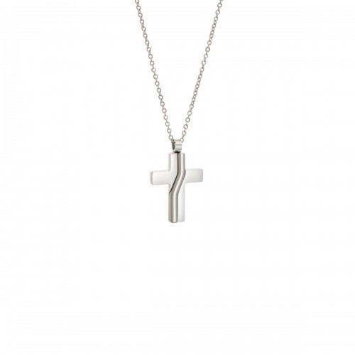 VISETTI Ατσάλινο Κολιέ με Σταυρό Ανδρικό 51D-KD068S