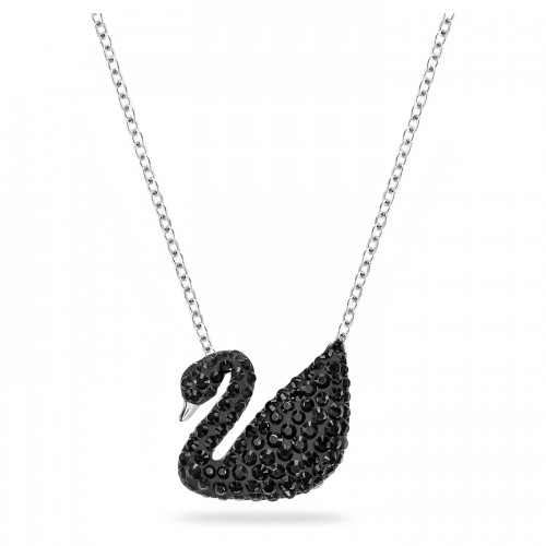 SWAROVSKI Iconic Swan Κολιέ Μαύρο, Επιροδιωμένο 5347329