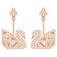 SWAROVSKI Facet Swan Pierced Earrings Rose Gold Tone Plated 5358058 SWAROVSKI Facet Swan Pierced Earrings Rose Gold Tone Plated 5358058