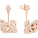 SWAROVSKI Facet Swan Pierced Earrings Rose Gold Tone Plated 5358058 SWAROVSKI Facet Swan Pierced Earrings Rose Gold Tone Plated 5358058