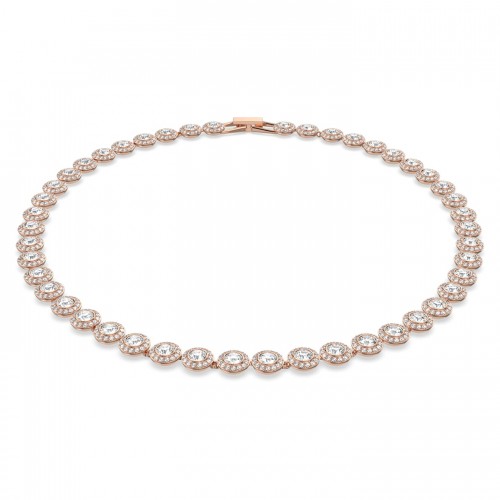 SWAROVSKI Angelic necklace Round, White, Rose gold-tone plated 5367845