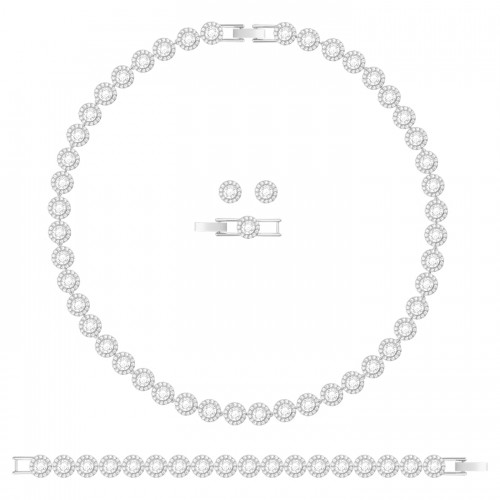SWAROVSKI Angelic Set Στρογγυλό, Λευκό, Επιροδιωμένο 5367853