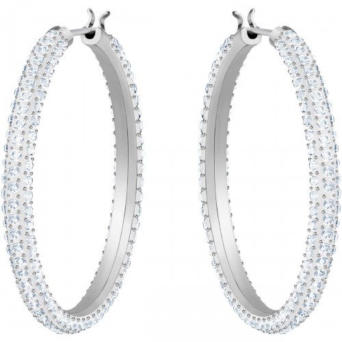 SWAROVSKI Stone Σκουλαρίκια Κρίκοι, Λευκό, Επιροδιωμένο 5389432 
