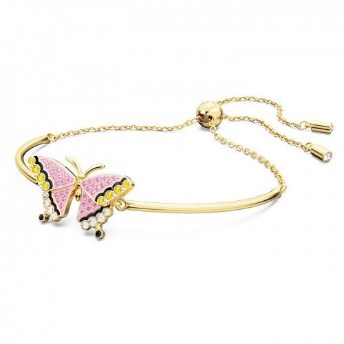 SWAROVSKI Βραχιόλι Idyllia Πεταλούδα, Πολύχρωμο, Επιμετάλλωση σε χρυσό τόνο 5670053