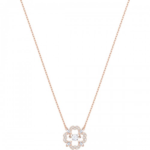 SWAROVSKI Sparkling Dance Flower Κολιέ Λευκό, Ροζ Επιχρυσωμένο 5408437