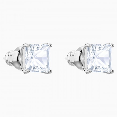 SWAROVSKI, Attract, Καρφωτά σκουλαρίκια, τετράγωνο κόψιμο, λευκό, Επιροδιωμένο 5430365