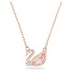 SWAROVSKI Dazzling Swan Κολιέ Κύκνος, Ροζ, Ροζ-Χρυσό 5469989