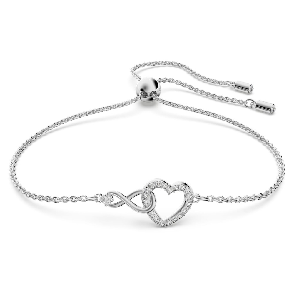 SWAROVSKI Infinity Heart Bracelet White Rhodium Plated 5524421