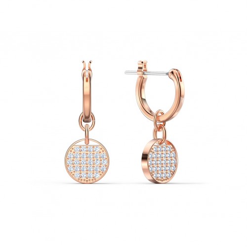 SWAROVSKI Ginger Κρίκοι Λευκό, Ροζ επιχρυσωμένο 5567528