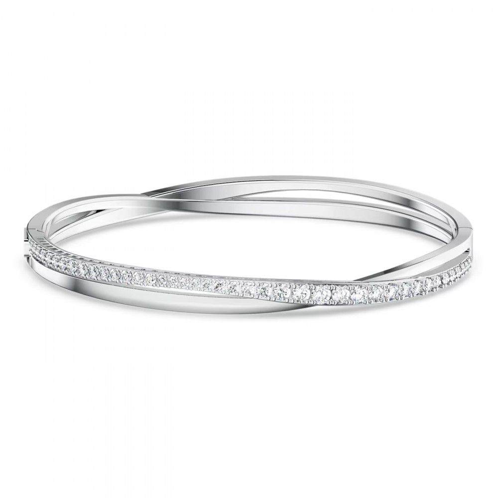 SWAROVSKI Hyperbola Άκαμπτο βραχιόλι, Λευκό, Επιμετάλλωση ροδίου 5572725