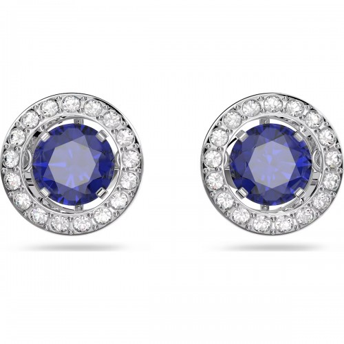 SWAROVSKI, Σκουλαρίκια με καρφάκι Una Μπλε, Στρογγυλή κοπή, Επιροδωμένα 5573693