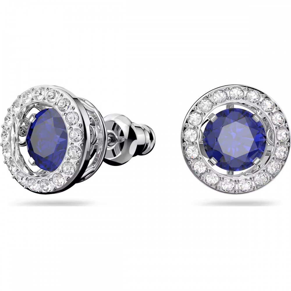 SWAROVSKI, Σκουλαρίκια με καρφάκι Una Μπλε, Στρογγυλή κοπή, Επιροδωμένα 5573693