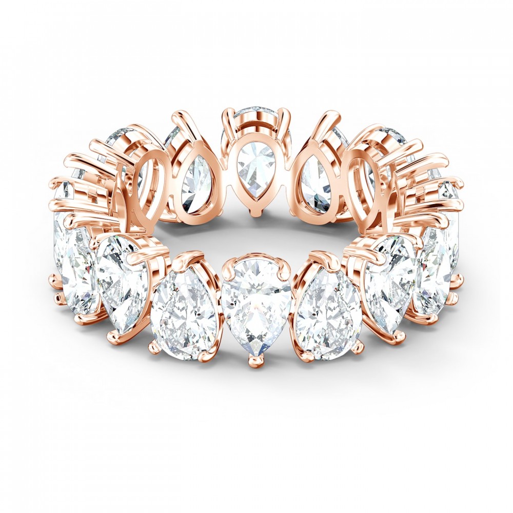 SWAROVSKI Vittore Δαχτυλίδι με Ζιργκόν κοπής pear, Λευκό, Ροζ Επιχρυσωμένο 5585425
