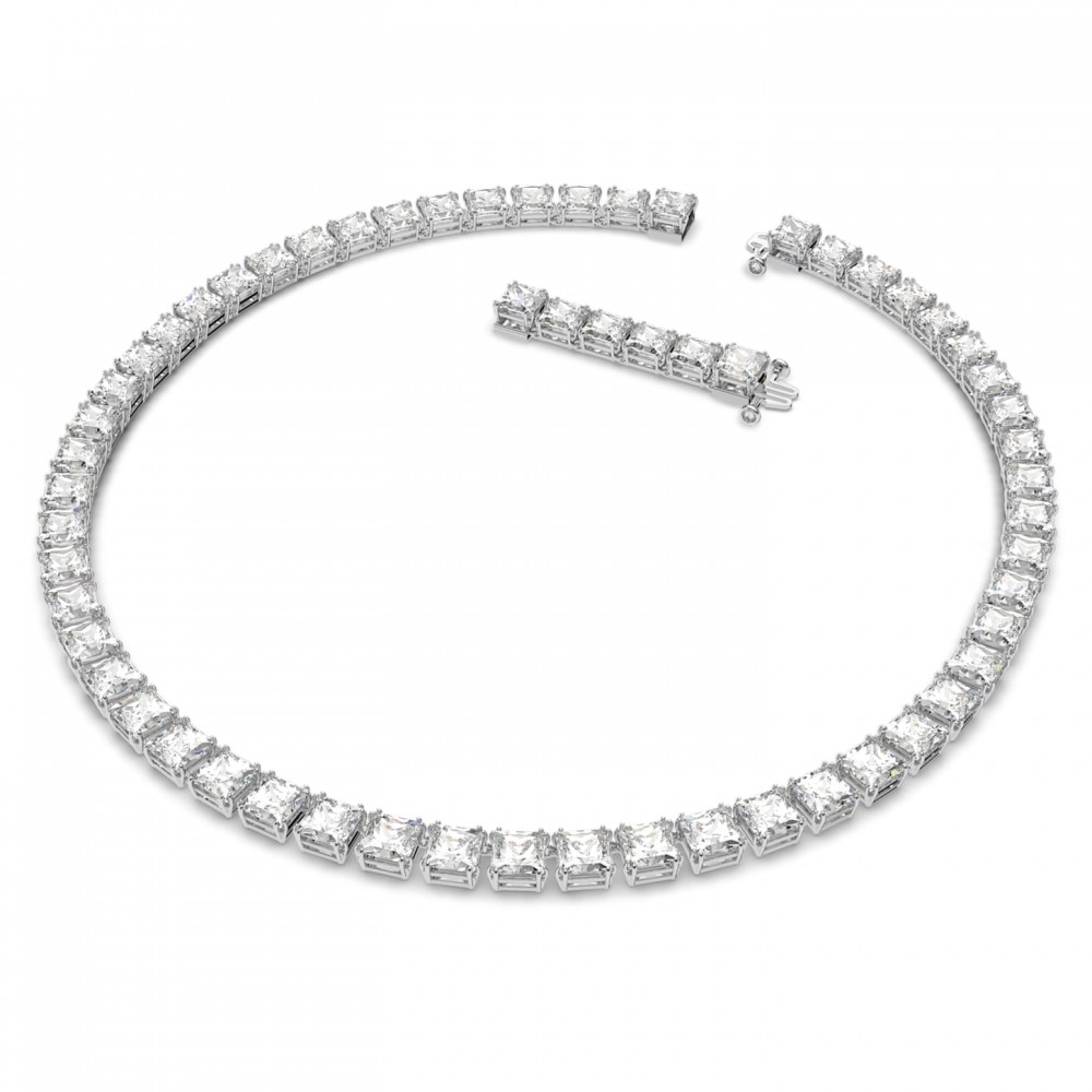 SWAROVSKI Millenia Κολιέ με Ζιργκόν Swarovski και κρύσταλλο κοπής square, Λευκό, Επιροδιωμένο 5599153