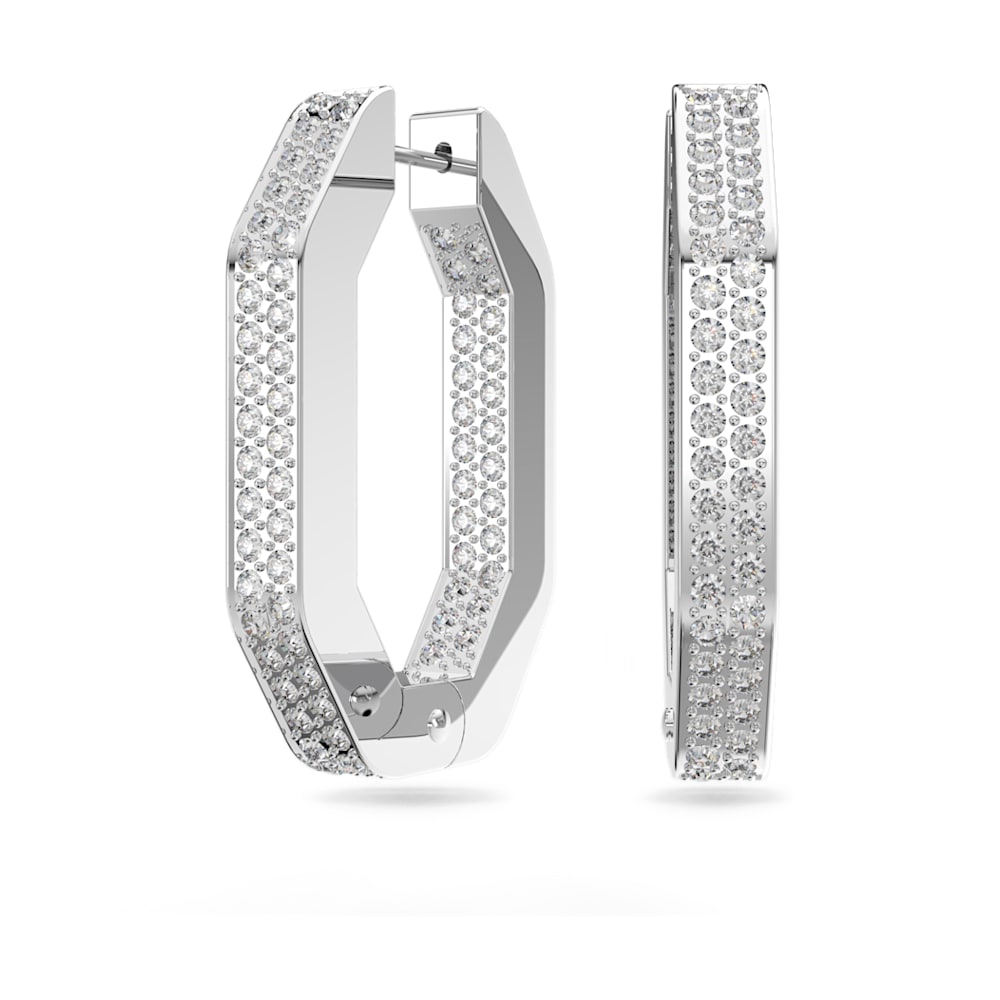 SWAROVSKI Dextera Κρίκοι Οκτάγωνο, κρύσταλλα Pavé, Mεσαία, Λευκό, Επιροδιωμένο 5618308 SWAROVSKI Dextera Κρίκοι Οκτάγωνο, κρύσταλλα Pavé, Mεσαία, Λευκό, Επιροδιωμένο 5618308