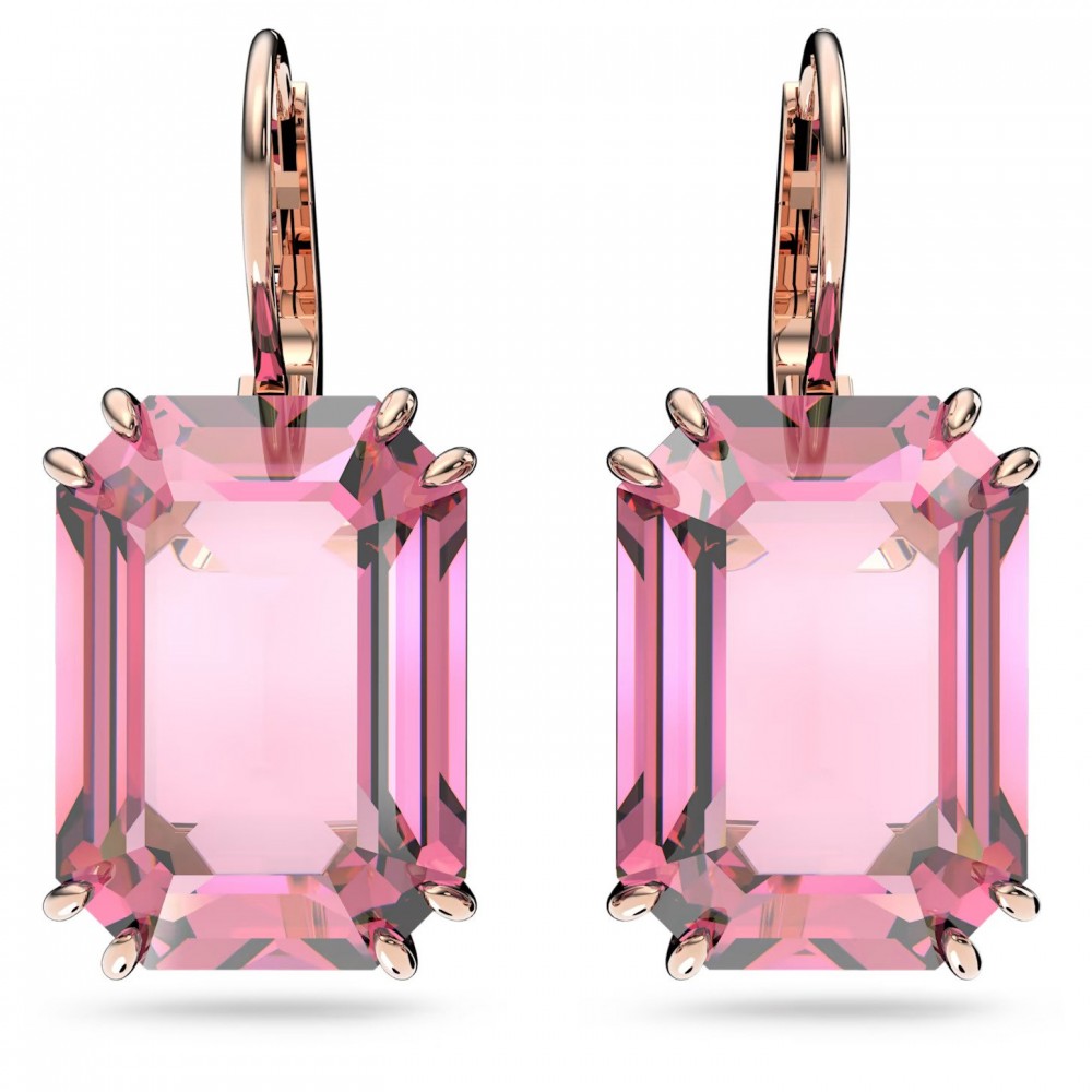 SWAROVSKI Millenia Σκουλαρίκια-Σταγόνα Οκταγωνική κοπή, Ροζ, Ροζ Επιχρυσωμένο 5619502