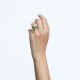 SWAROVSKI Millenia Ring Square Cut Green Gold Tone Rhodium Plated 5614923