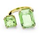 SWAROVSKI Millenia Ring Square Cut Green Gold Tone Rhodium Plated 5614923