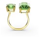 SWAROVSKI Millenia Ring Square Cut Green Gold Tone Rhodium Plated 5614923