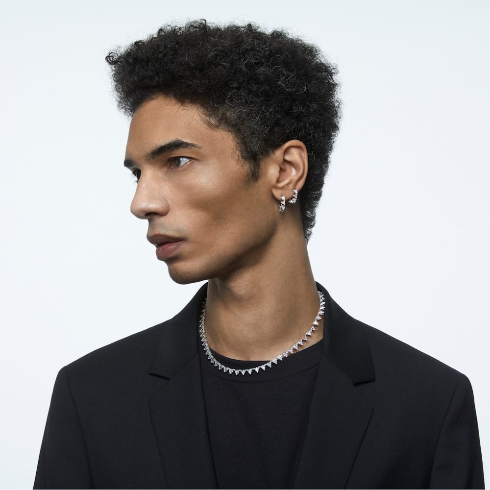 SWAROVSKI Ortyx Κρίκοι Τριγωνικά Ζιργκόν, Mικρά, Λευκό, Επιμετάλλωση ροδίου 5632467