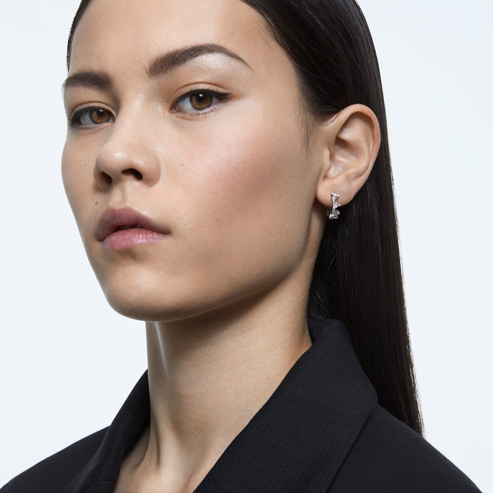 SWAROVSKI Ortyx Κρίκοι Τριγωνικά Ζιργκόν, Mικρά, Λευκό, Επιμετάλλωση ροδίου 5632467