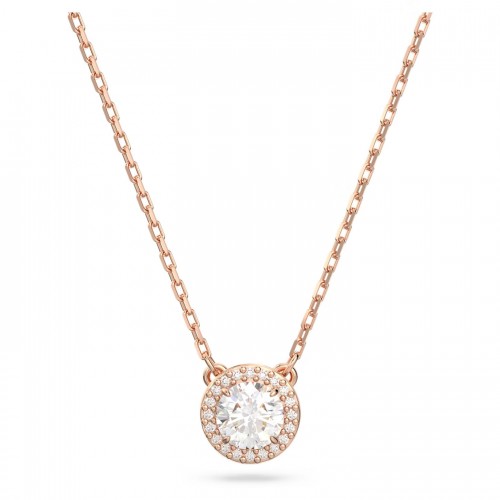 SWAROVSKI Constella Μενταγιόν Στρογγυλή κοπή, Pavé, Λευκό, Ροζ Επιχρυσωμένο 5636272