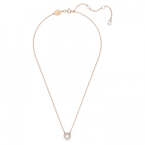 SWAROVSKI Constella Μενταγιόν Στρογγυλή κοπή, Pavé, Λευκό, Ροζ Επιχρυσωμένο 5636272