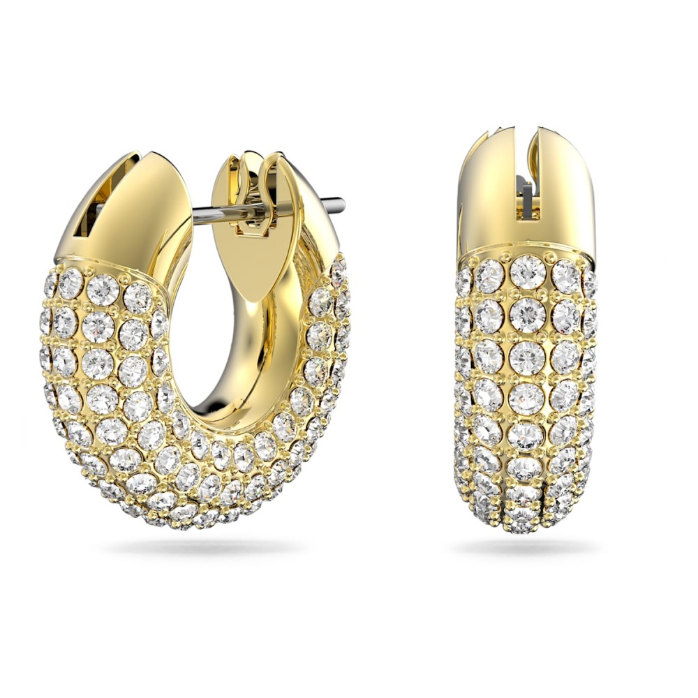 SWAROVSKI Dextera Κρίκοι Pavé, Λευκά, επιχρυσωμένα 5636530