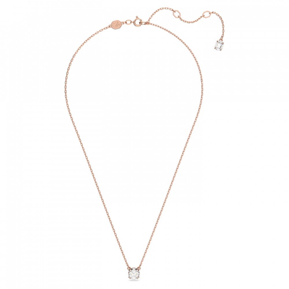 SWAROVSKI Constella Μενταγιόν Στρογγυλή κοπή, Λευκό Ροζ Επιχρυσωμένο 5636710