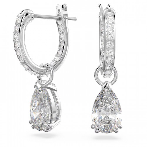 SWAROVSKI Millenia Κρίκοι κοπή Pear, Λευκά, Επιροδιωμένα 5636716