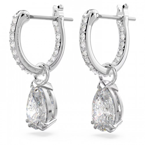 SWAROVSKI Millenia Κρίκοι κοπή Pear, Λευκά, Επιροδιωμένα 5636716