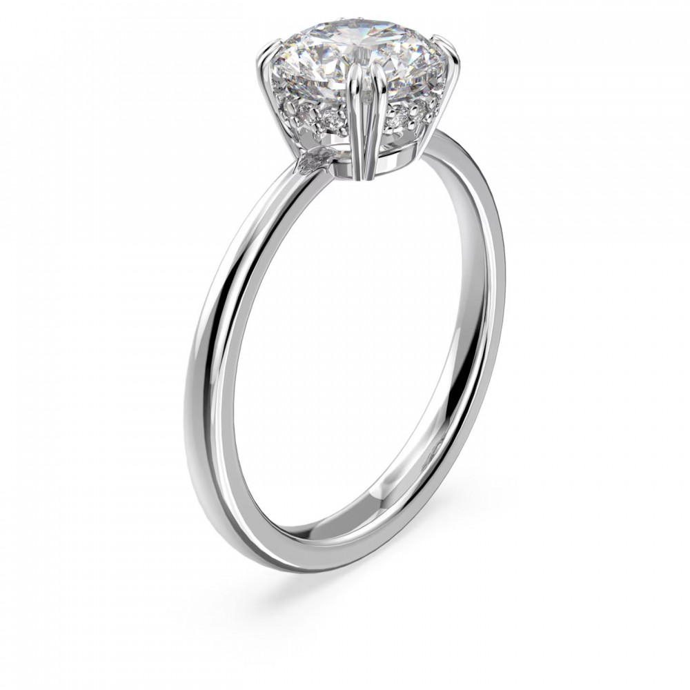 SWAROVSKI Constella Δαχτυλίδι κοκτέιλ Κοπή Princess, Λευκό, Επιροδιωμένο 5638529