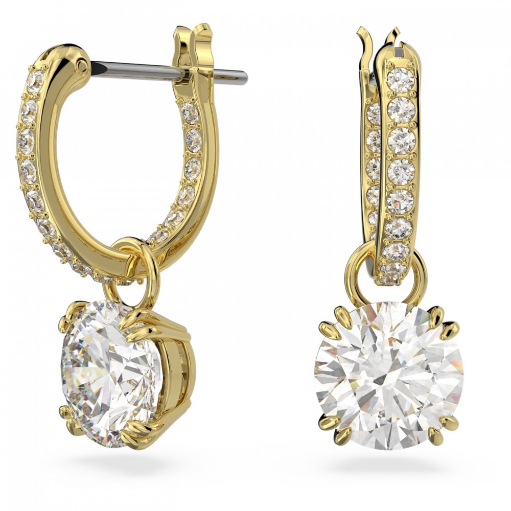 SWAROVSKI Constella Σκουλαρίκια-σταγόνα Στρογγυλή κοπή, Λευκά, Επιχρυσωμένα 5638802