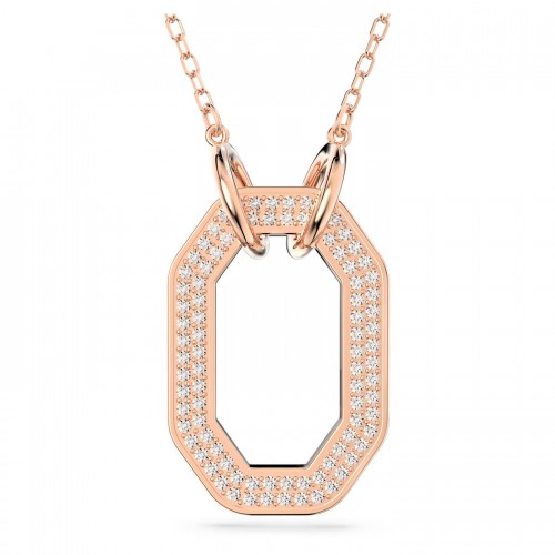 SWAROVSKI Dextera Μενταγιόν Οκταγωνικό σχήμα, Pavé, Λευκό, Ροζ Επιχρυσωμένο 5642389