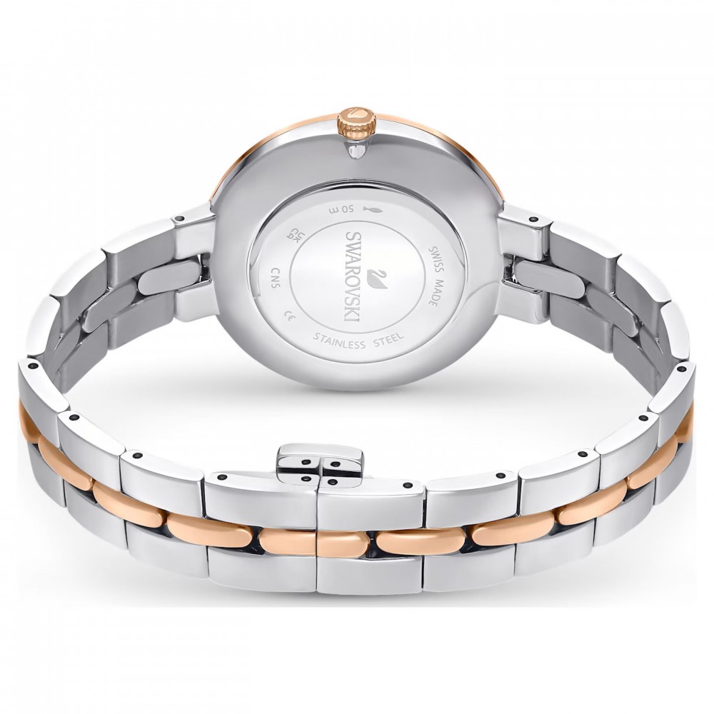 SWAROVSKI Cosmopolitan watch Swiss Made, Metal bracelet, White, Rose gold-tone finish 5644081